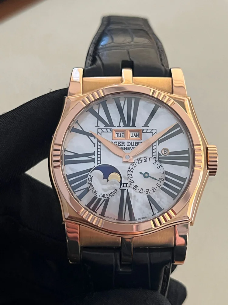 Roger Dubuis Sympathie MOP Perpetual Calendar 44mm Rose Gold